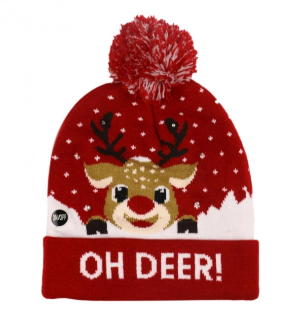 Julehue LED med rensdyrmotiv