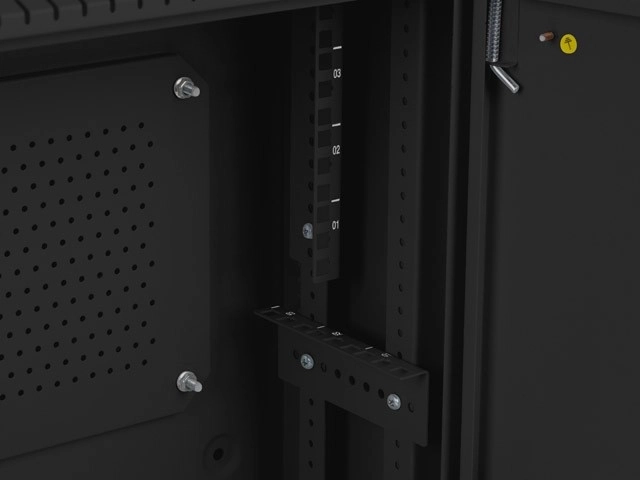 Vægmonteret rackskab 19 tommer 4U+3U 540x200 lav profil sort