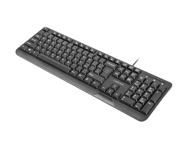 Tastatur Natec Trout Slim USB CZ/SK 1.8m sort