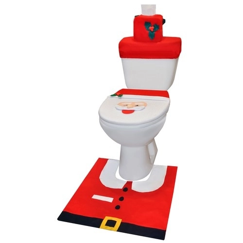 Julebetræk til toilet med tæppe Ruhhy 22360