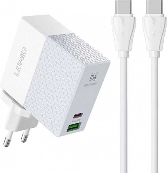 LDNIO 65W oplader med USB- og USB-C-porte