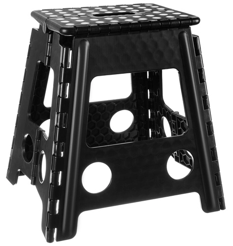 Sammenklappelig skammel sort-hvid 39 cm