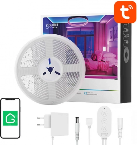 smart wi-fi rgb led-lysstrip gosund 5 m med tuya