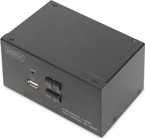 2-port KVM-switch HDMI til to skærme 4K 30 Hz