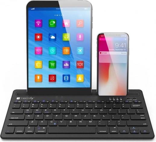 Integreret holder til tablet og smartphone