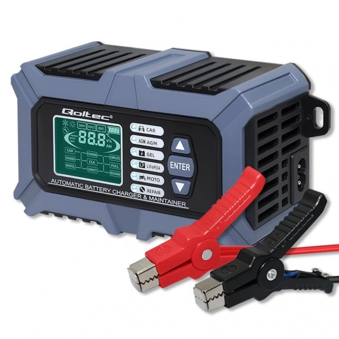 Intelligent mikroprocessor oplader med batteritester og reparationsfunktion 12V | 6A | LCD | AGM LiFePO4 GEL batterioplader