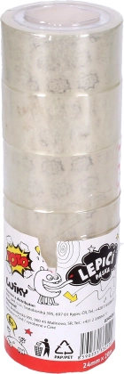 Gennemsigtig tape 24 mm x 20 m, pakke med 6 stk.