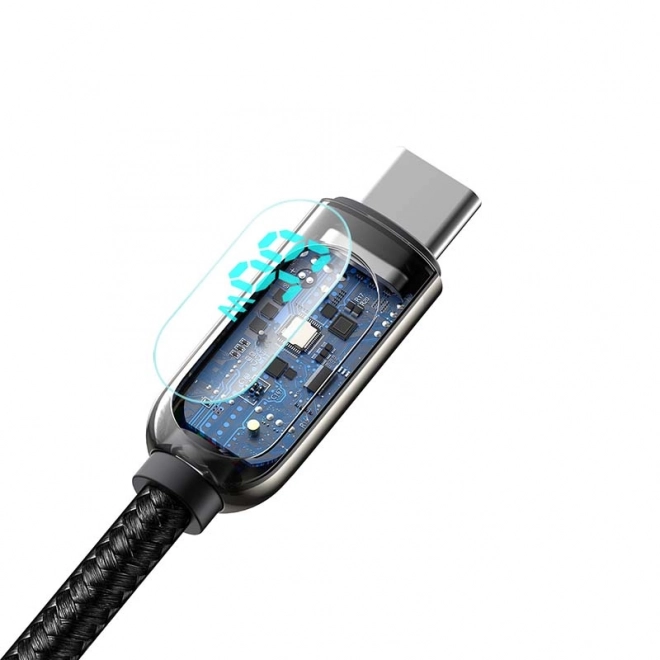 Baseus USB-C-kabel med display 66W, 2 m sort