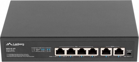 Lanberg-switch 4x PoE+ med 2 uplink-porte