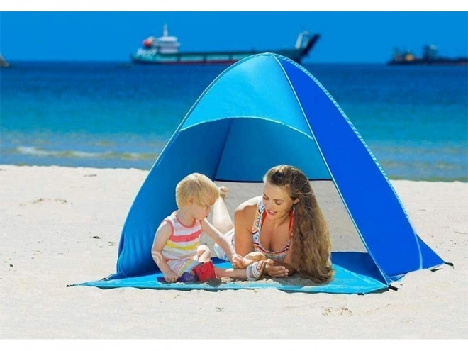Selvfoldende strandtelt med UV-beskyttelse