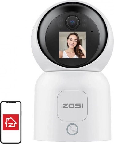 indendørs wi‑fi ip‑kamera 4mp zosi c519m (2,4/5 ghz, nattesyn, tovejsaudio)