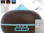 Ultralyd aroma diffuser og luftfugter 400 ml med LED, ionisering og fjernbetjening