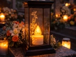 Solar lanterne med LED-lys 14 × 14 × 28 cm