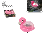 Solcelledrevet havelygte flamingo, varm hvid, 10,5 × 5 × 17,5 cm