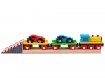 Trægodstog med biler og skinner BIGJIGS RAIL