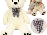 Plys-bamse Kruzzel XL 146 cm ecru med sløjfe