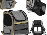 Sammenklappelig transportrygsæk til katte og hunde med gennemsigtig front