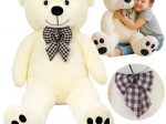 Plys-bamse Kruzzel 100 cm ecru med sløjfe