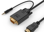 HDMI til VGA-konverter med 3,5 mm lyd, 3 m, sort
