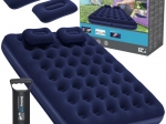 Bestway oppustelig velourmadras Queen 203 × 152 cm med pumpe og puder