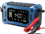 Mikroprocessor-oplader 12 V 15 A med reparation og vedligeholdelse, LCD, til AGM, GEL og LiFePO4