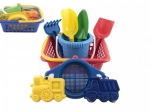 Sandsæt til børn med kurv, spand og sandforme