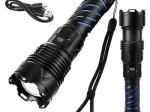 Taktisk LED-lommelygte 1500 lm TRIZAND, USB‑C, zoom, vandafvisende