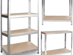 Metalreol PLONOS 174 × 80 × 40 cm, galvaniseret, 4 hylder, bæreevne 600 kg