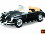 Bburago Porsche 356 B Cabriolet sort 1:24