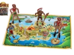 Figurer af indianere og cowboys med kort 6 cm (plast)