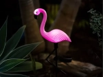 Solcelledrevet LED-havelampe i flamingoform 53 cm