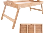 Sammenklappeligt bambus morgenmadsbord 50 × 30 × 24,5 cm