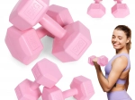 Sæt af hexagonale håndvægte 2×5 kg, lyserøde – ModernHome