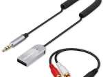 trådløs Bluetooth 6.0-lydmodtager til hjem og bil med 2× RCA, 3,5 mm AUX og USB-strøm, mikrofon