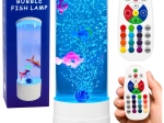 Dekorativ nat-LED-lampe akvarium med fisk RGB (16 farver), hvid, USB