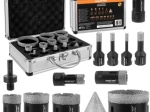 Sæt af diamant-hulsave BIGSTREN M14, 13 dele (6–68 mm) i aluminiums-kuffert