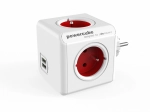 Stikdåse-fordeler PowerCube Original USB rød