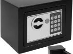 Elektronisk pengeskab med kode og nøgle, sort, A5