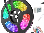 LED-strimmel SMD 5050 RGB 4,5 m vandtæt sæt med fjernbetjening