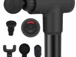 Massagepistol til dyb muskelmassage, 6 hastigheder og 4 hoveder