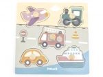 Træpuslespil med indlæg - transportmidler