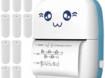 Bærbar termisk mini-printer IZOXIS med kattemotiv og 11 ruller papir