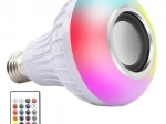 farvet LED RGB-pære E27 med Bluetooth-højttaler og fjernbetjening