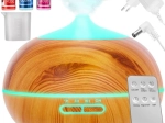 Aroma diffuser og ultralydsluftfugter 400 ml med ionisering og LED, fjernbetjening + 3 olier