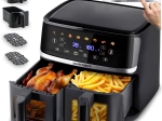 Varmluftsfriture med dobbelt beholder 10,2 l 1700 W BERDSEN