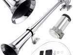 Pneumatisk horn 150 dB med kromtrumpet og 12 V kompressor