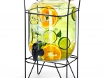Glasdrikkedispenser med hane og stativ 4,2 l