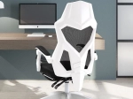 Ergonomisk drejelig kontorstol, stol med hoved- og fodstøtte - sort