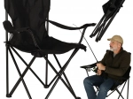 Sammenklappelig campingfiskestol sort