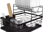 To-etagers opvaskestativ RUHHY, sort, 43×29×27 cm